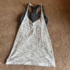 Lululemon Tank Top With Built In Bra Shirt Size 6 Grey And White